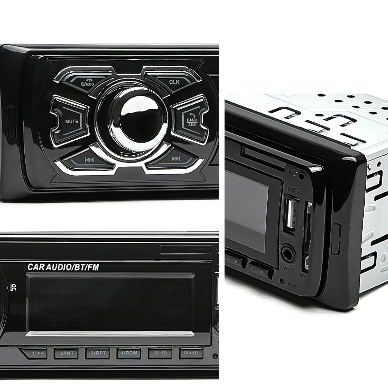 SINOVCLE Car Radio 1din Stereo Receiver Bluetooth Audio MP3 Player FM 12V ISO Port Remote Control AUX/USB/SD Card In Dash Kit |