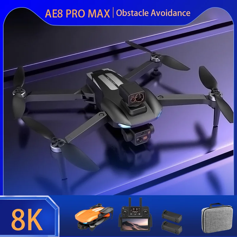 Квадрокоптер AE8 Pro Max для обхода препятствий с GPS-позиционированием бесщеточный