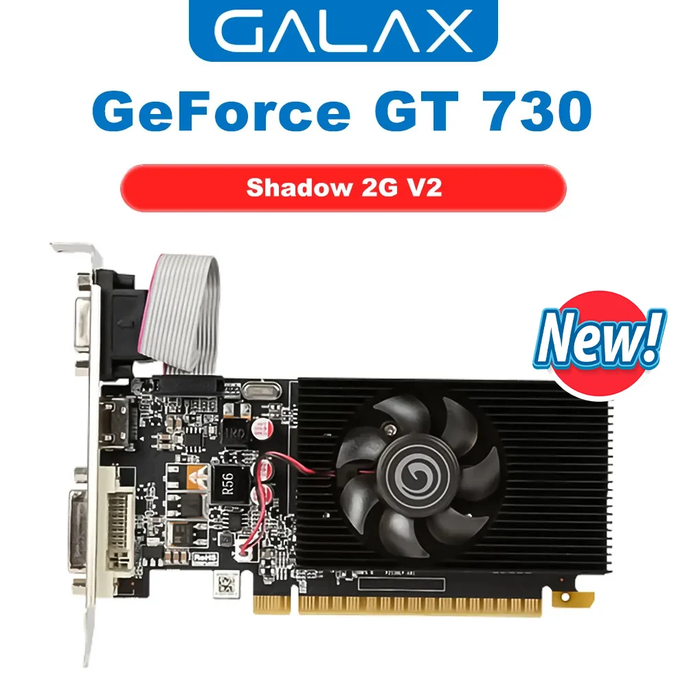 

GALAXY New GeForce GT730 Shadow 2G V2 Graphics Card GT 730 GDDR3 NVIDIA 28NM 2GB Gaming 64Bit Video Card placa de video