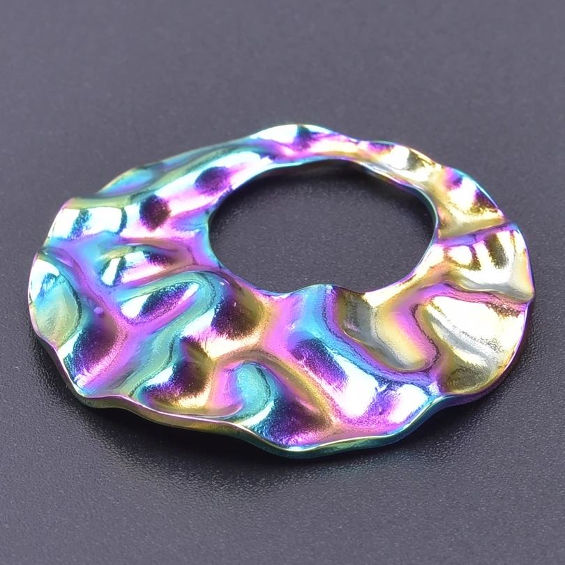 3pcs Stainless Steel Charms For Earrings Making Supplies Metal Jewelry Irregular Geometry Hollow Round Pendants Handmade Crafts