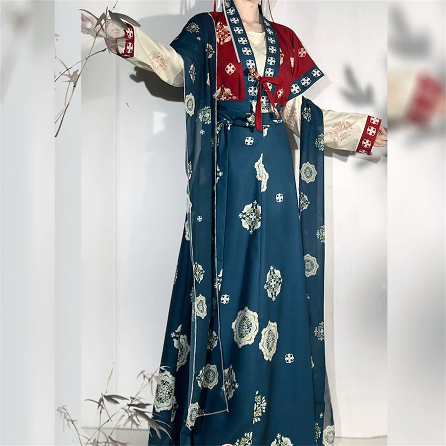 Китайское платье Hanfu женское традиционное вышитое карнавальное Tang танцевальное