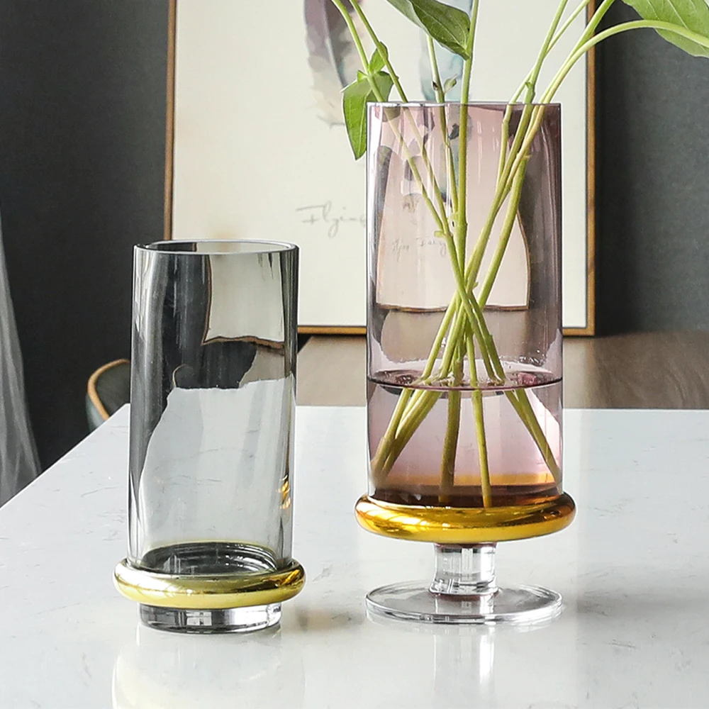 

Creative Goblet Vase Glass Home Decoration Living Room Flower Arrangement Vase Simple Feng Shui Glass Ornament