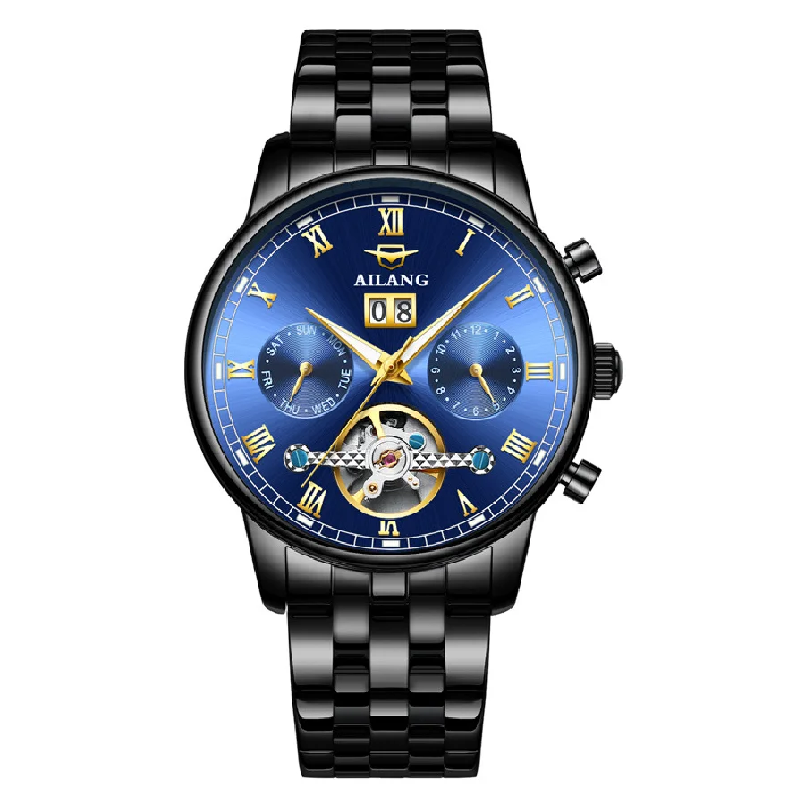

AILANG 2022 Fashion Luxury Men Mechanical Watches Luminous Waterproof Tourbillon Clock Men's Stainless Steel Automatic Watch