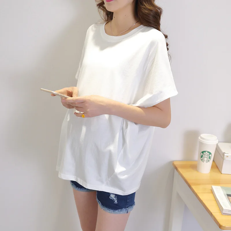 

Maternity T-shirt 2020 Summer New Short Sleeve Maternity Loose White