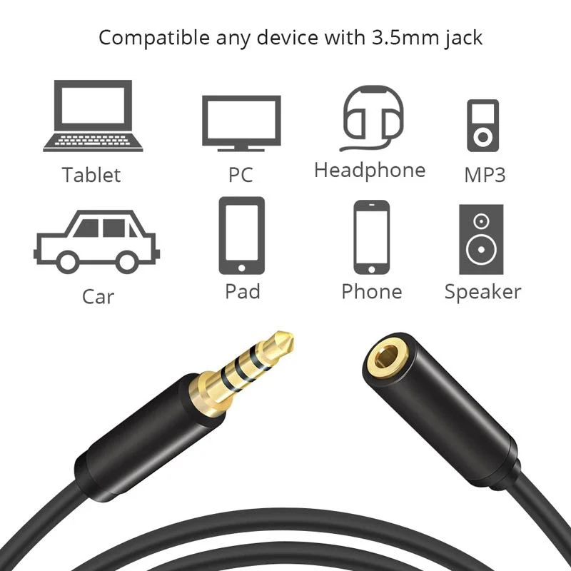 Jack 3 5 Aux Cable 3.5mm Male Headphone Earphone Splitter Audio Line for Samsung Xiaomi Redmi Speaker Wire 3.5mm Plug Jack Cord images - 6