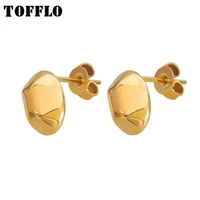 tofflo stainless steel jewelry small female summer polygon earrings bsf059
