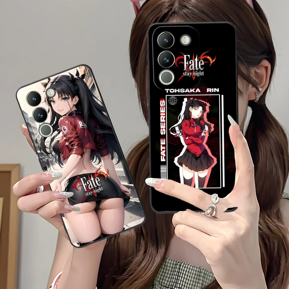 Fate Night Rin Tohsaka Cell Phone Case for VIVO Y95 Y93 Y31 Y20 V19 V17 V15 Pro X60 NEX Black Soft Cover Shell