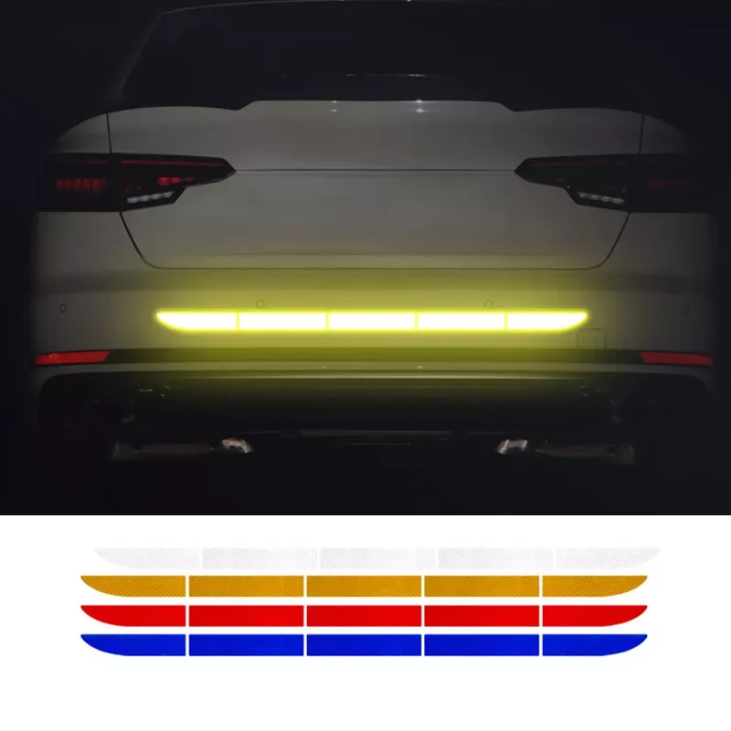 Reflective Strip Car Stickers  Reflectors for Cars Exterior Accessories Red White Yellow Blue Emergency Stop Sign