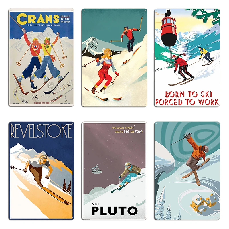 Лыжный Kitzbühel Австрия Металлические Вывески Кино Гостиная Клуб Бар Украшения