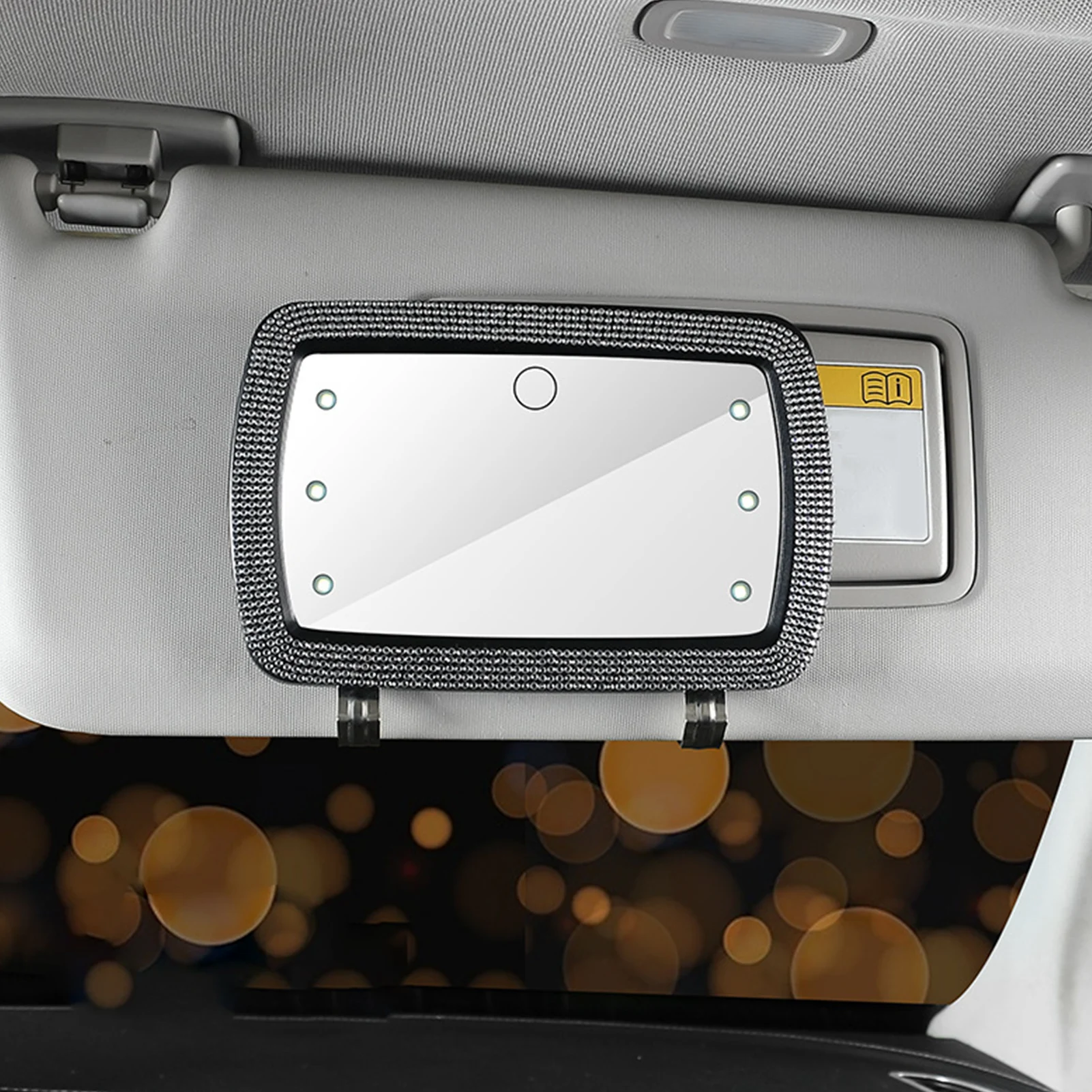 

Car Visor Vanity Mirror LED Car Makeup Mirror With 6 Light Universal Car Interior Cosmetic Mirror For Truck SUVs Car Accessories