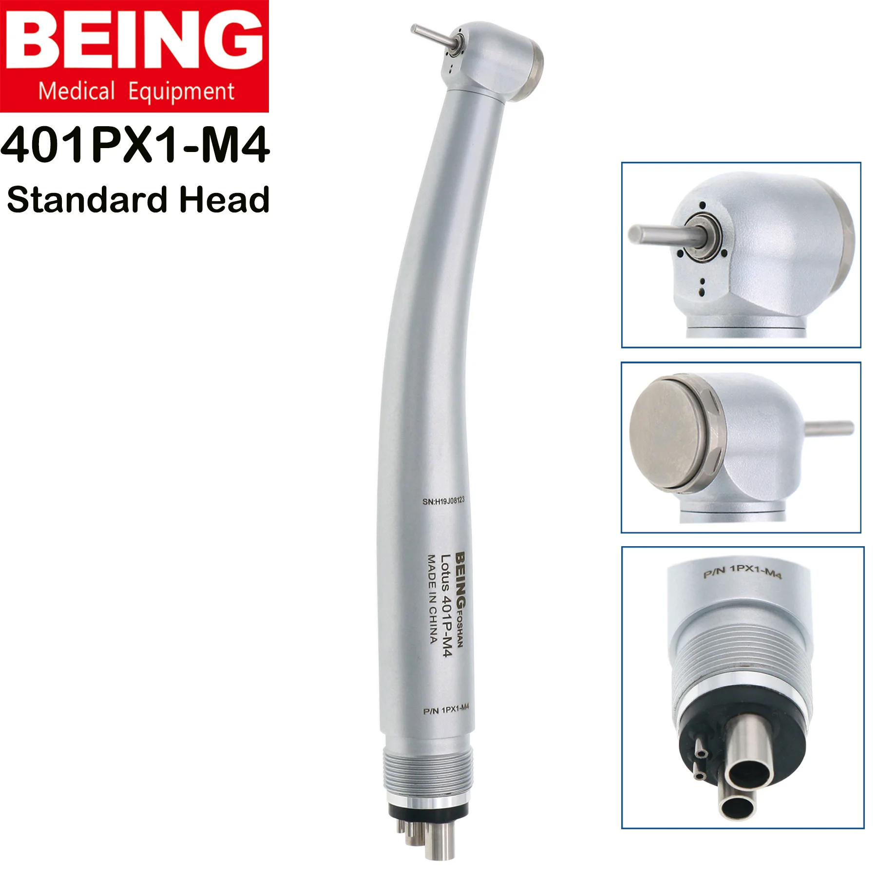 

BEING Dental NSK Pana-Max Type Anti-Retaction Push Button High Speed Lotus 401P-M4 Handpiece