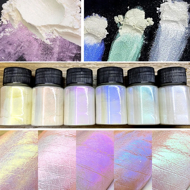 

6Box/Set Mica Powder Grade Pearlescent Pigment Mica Powder for Epoxy Resin Soap Dye DIY Craft Candle Making 10g/Each