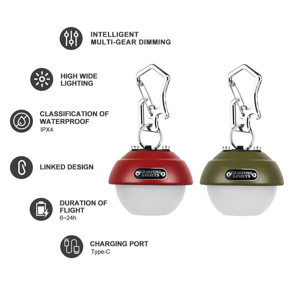 Widesea походный светильник мини-светодиодная лампа уличный портативный крючок