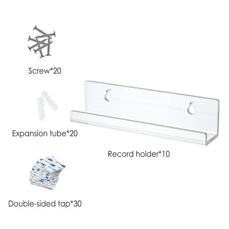 

Clear Acrylic Record Shelf Wall Mounted Record Holder For Vinyl Album Display Storage Rack For Vinyl Album Display Storage Rack
