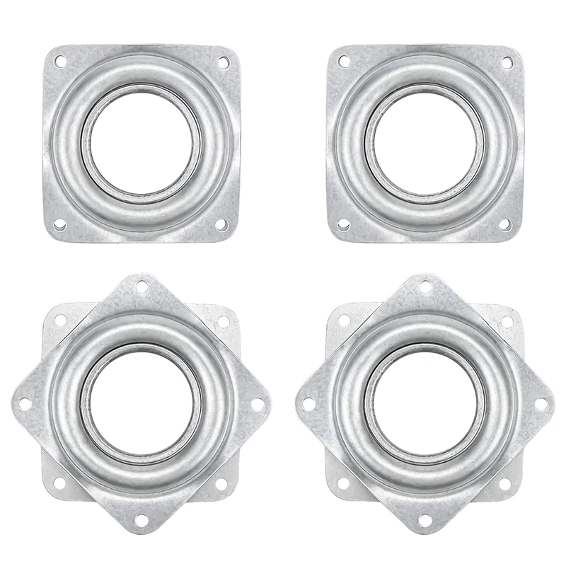

4 шт. подшипники для поворотного стола, 3-дюймовая квадратная вращающаяся подшипниковая пластина 71 мм x 71 мм 360 градусов для вращающейся подст...