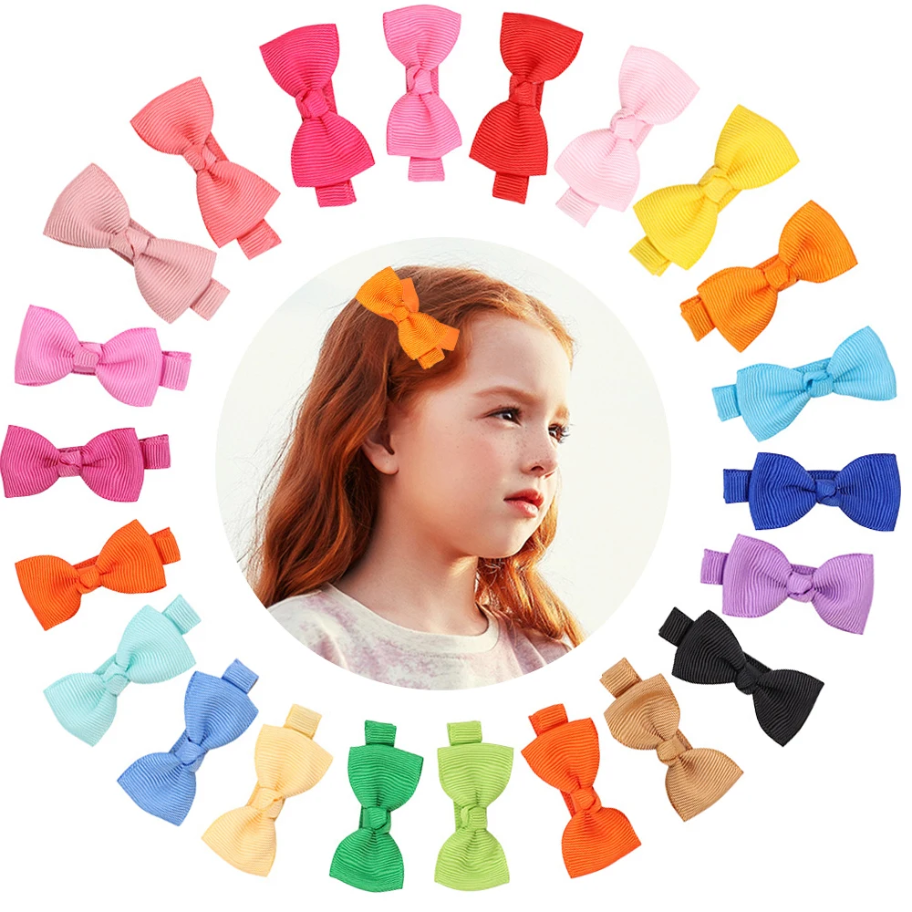 

20Pcs Colorful Bowknot With Metal Clip Sweet Gift Hairgrips for Children Cute Small Hairpins Kids Hair Accessories
