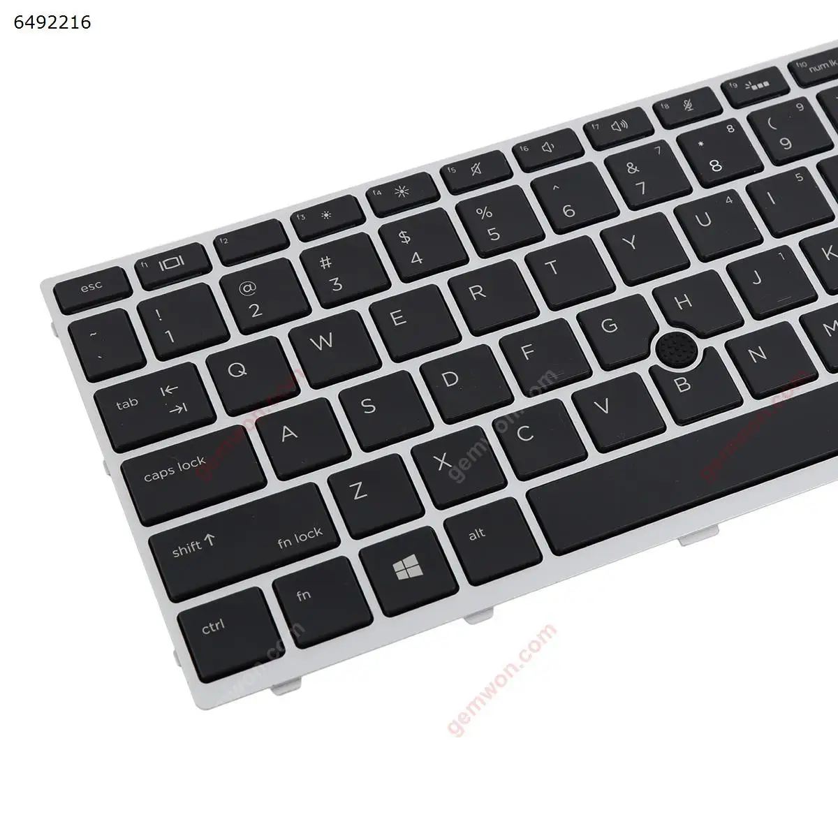Клавиатура для ноутбука HP Probook 430 G5 440 G5 445 G5 с серебристой рамкой и черной подсветкой