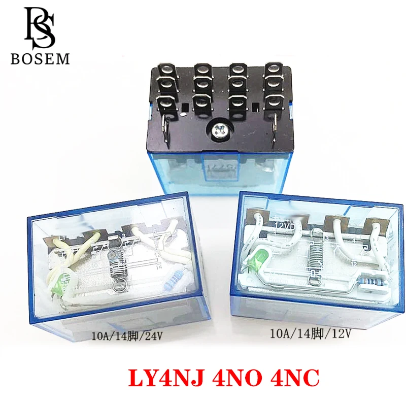 5 шт Φ 10A 14Pin реле 4NO 4NC Φ напряжение катушки: DC12V/24V AC110V/220V