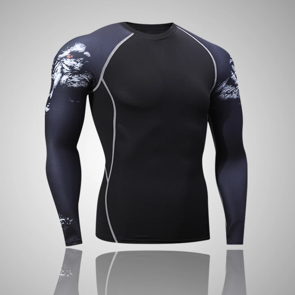Men's Compression Long Sleeve Comprehensive Training T-Shirt Men's Slim Fitness Running Outdoor Sportswear
