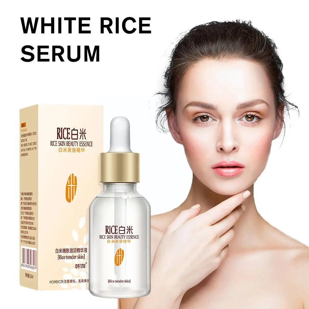 

White Rice Whitening Serum Face Moisturizing Anti-Wrinkles Beauty Hydrating Aging Anti Care Oil Treatment Skin O0X8
