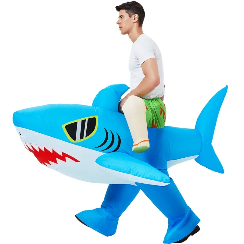

New Adult Kids Blue Shark Inflatable Costumes Anime Mascot Fancy Role Play Disfraz Halloween Party Cosplay Dress Switzerland