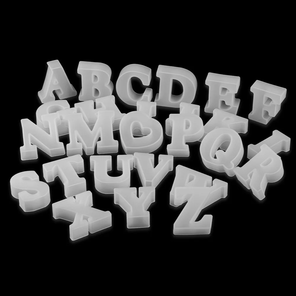 Epoxy Resin Mold 26 English Alphabet Letter Number Keychain Pendant Casting Silicone Mould DIY Crafts Jewelry Making Tools