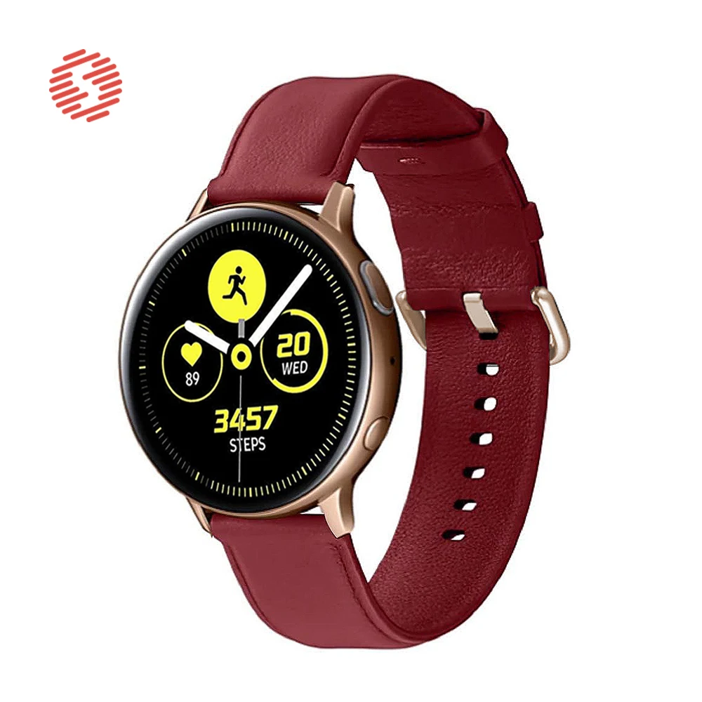 

ShengOne Genuine Leather Band for Samsung Galaxy Watch Active Galaxy Watch 42MM Fashionable Design Leather Strap 20MM Band Width