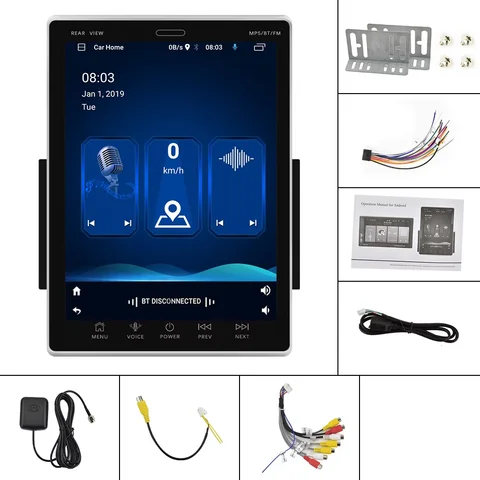 Автомагнитола Podofo, 2 Din, Android, GPS, 9,5 дюйма, вертикальный экран
