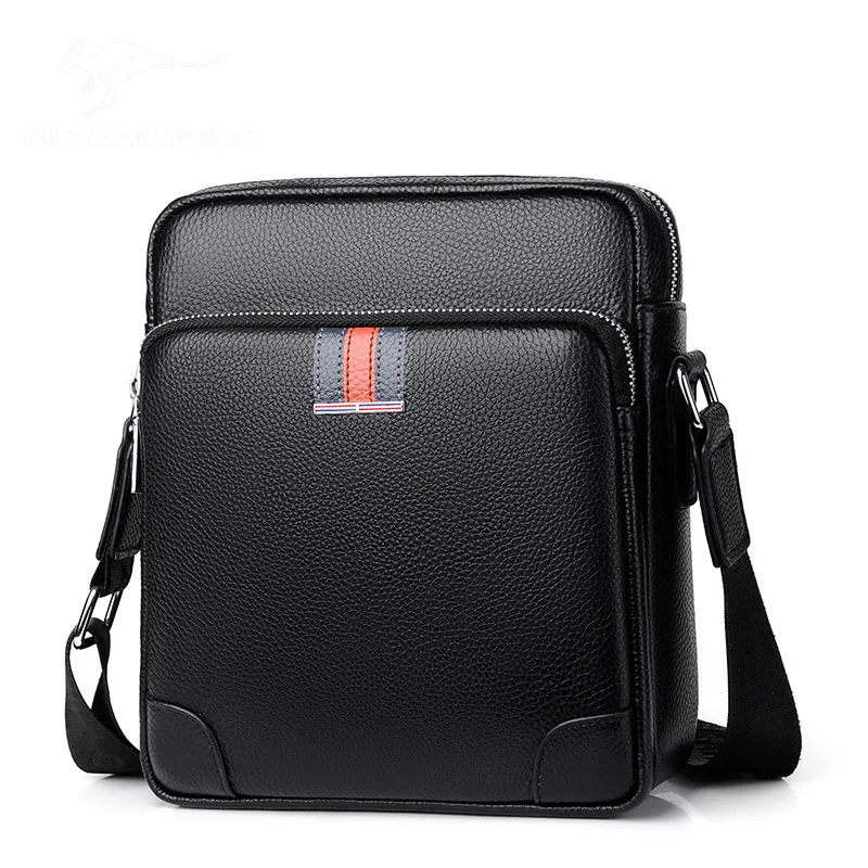 High Quality Genuine Leather Men's Shoulder Bag Business Male Zipper Crossbody Luxury Waterproof Messenger Bag For Man