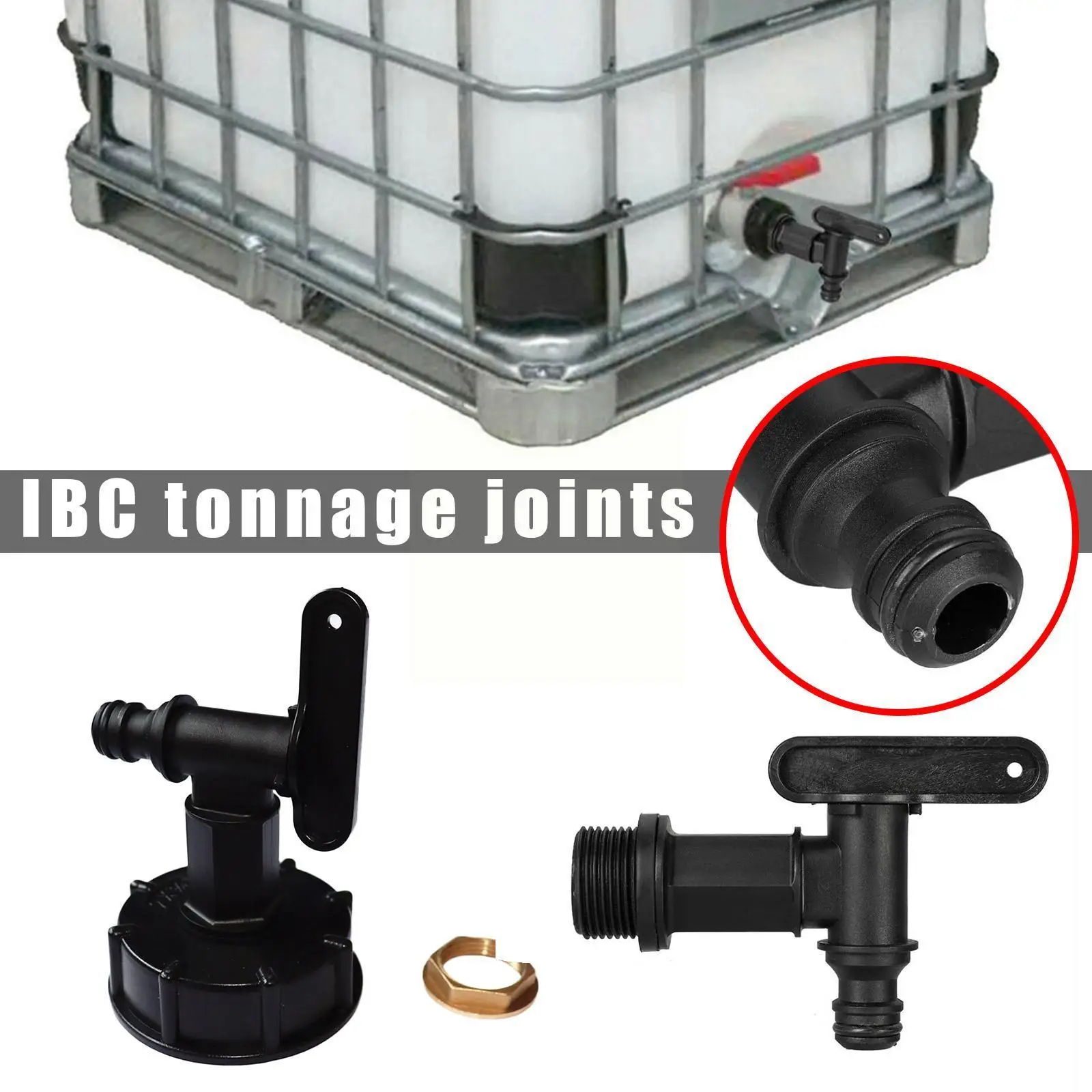 

IBC тонный цилиндрический фитинг, адаптер резервуара IBC 3/4 дюйма BSP, садовый фитинг, сменный сопло, маленький разъем, клапан Thre K0S1