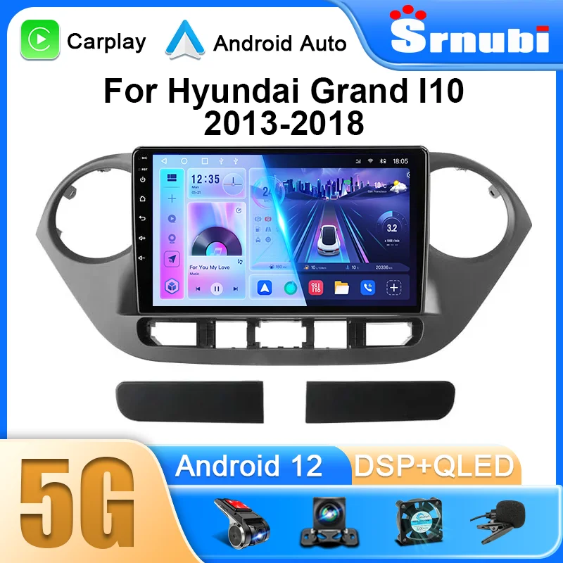Автомобильный мультимедийный плеер Android 12 для Hyundai Grand I10 2013-2018 с GPS-навигацией 2Din