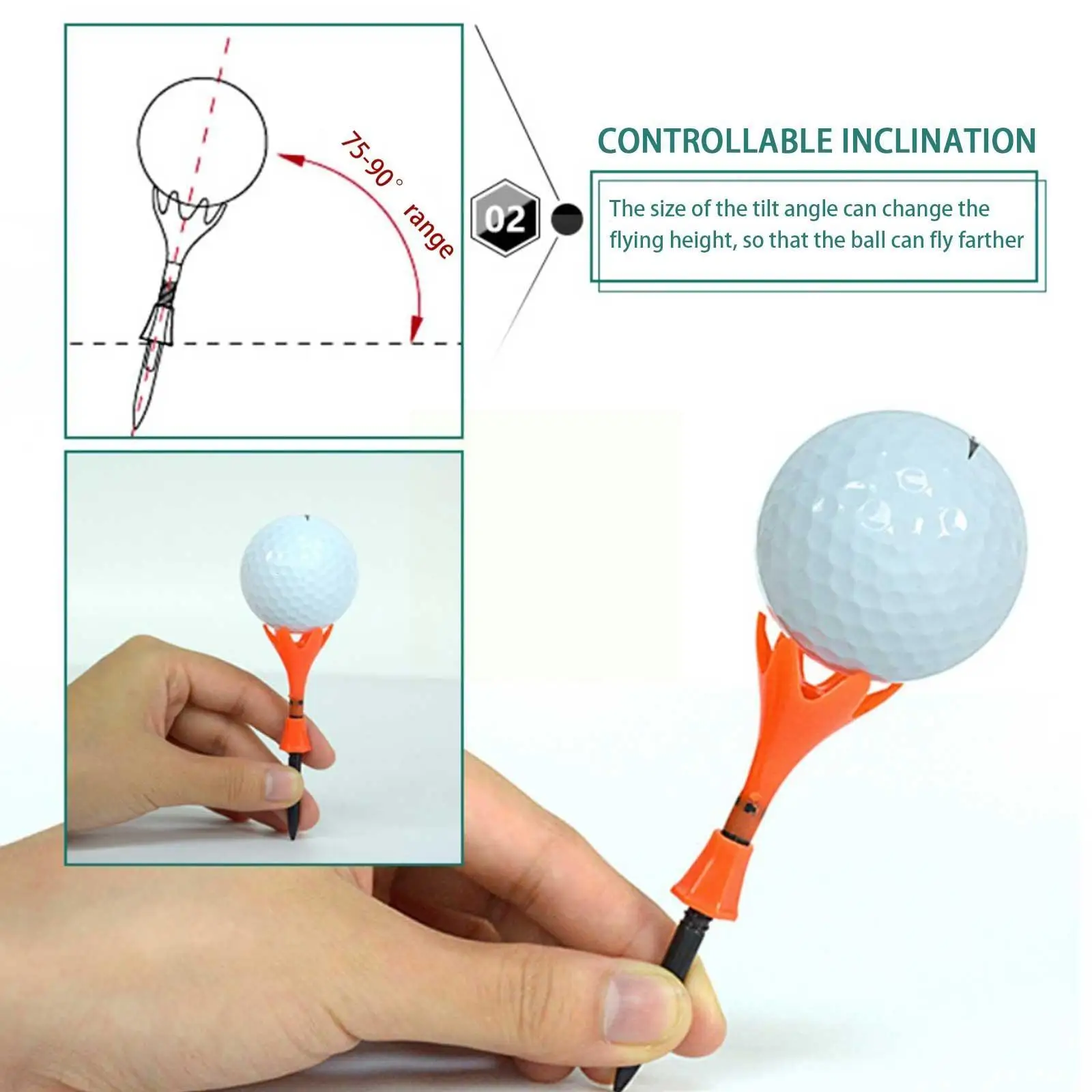 

Adjustable Golf Ball Tee Petal Shape Rotation Limit Ball Spike For Clubs Super Stable Ball Tees 4 Color 80mm P2n6