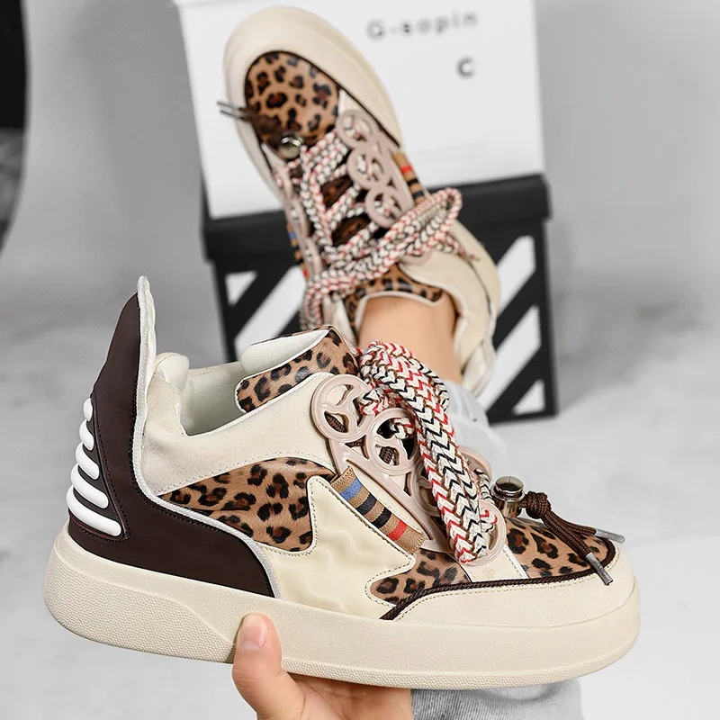 

Luxury Brand Original Design Hombre Fashion Ankle Hight Top Boots High Quality Teenagre Flat Casual Shoes Trend Daily Dress Men