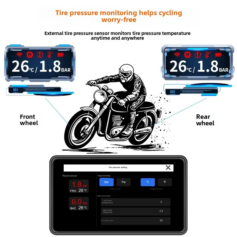7-дюймовый мотоциклетный навигационный видеорегистратор беспроводная камера