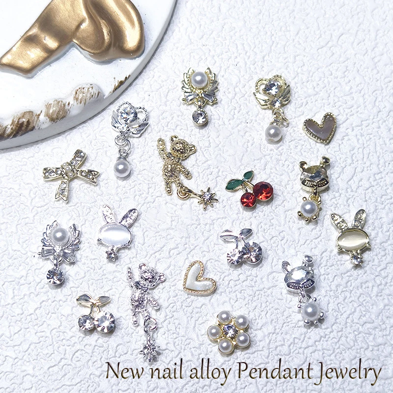 

10 шт., подвески для ногтей в виде вишни