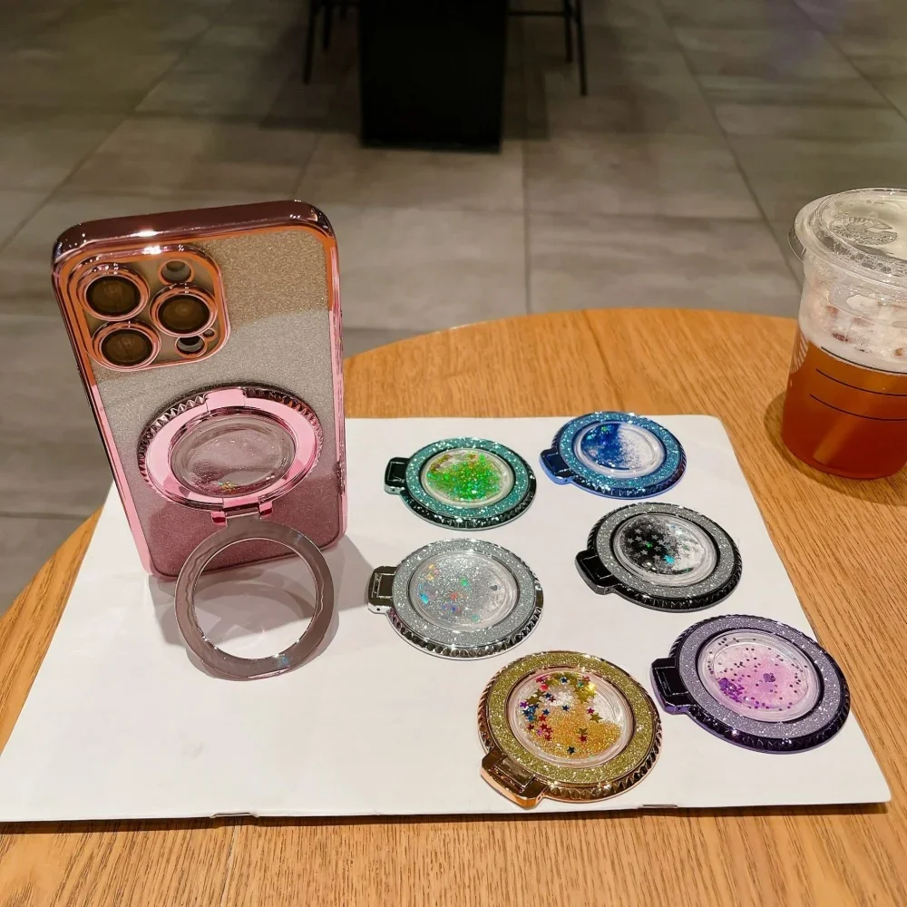 Вращающаяся на 360° ручка-подставка модный блестящий зыбучий песок держатель для