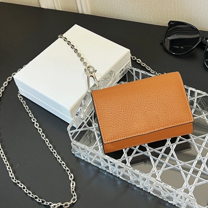 Fashion Classic Ladies Coin Purse Multifunctional Chain Buckle Flip Top Business Card Holder With Zipper Compartment New
