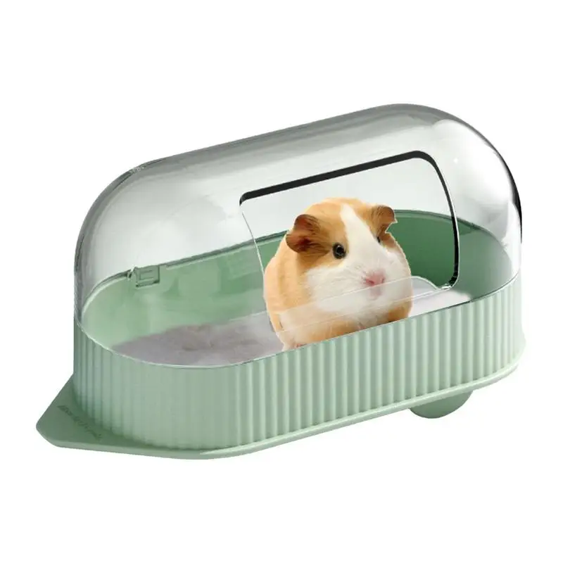 

Chinchilla Dust Bath House Hamster Bathing Bowl Transparent Beds 19.5*9.5*10.5cm Shower And Digging Room For Chipmunk Guinea Pig
