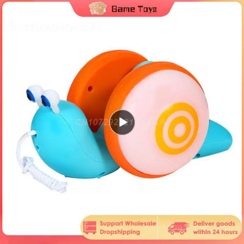 

Without Battery Novelty Drawstring Animal Interest Training Music Interactive Game Educational Toy Glowing Snail Plastic Cute