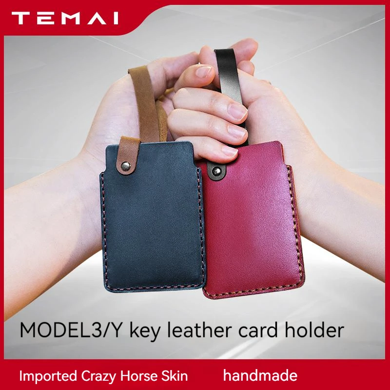 

TEMAI for Tesla MODEL3YSX Key Case Leather Case Protective Case Manual Key Card Case