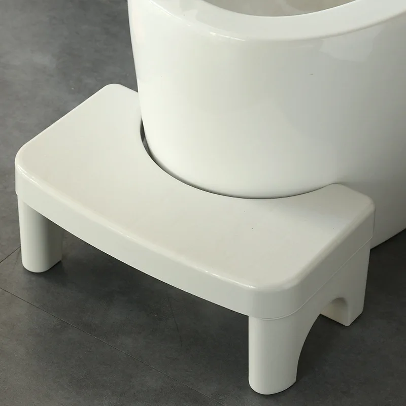 Modern White Toilet Shoes Changing Stool Plastic Reinforced Step Ottomans White Space Saving Kids Funiture Chairs