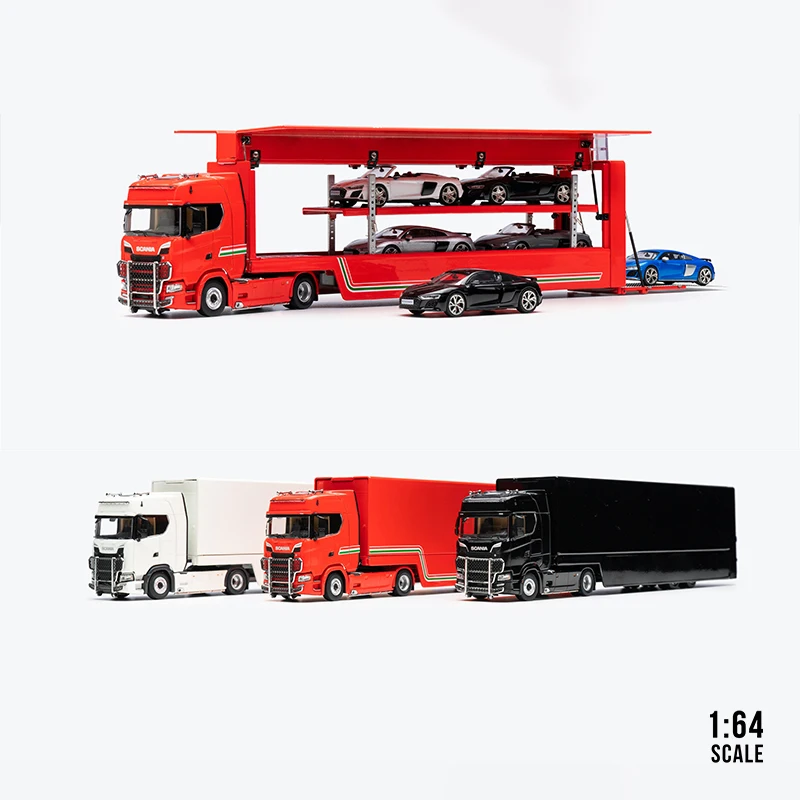 

Kengfai 1:64 720s V8 Container Trailer Flying Wing Transport Vehicle Alloy Diorama Car Model Collection Miniature Carros Toys