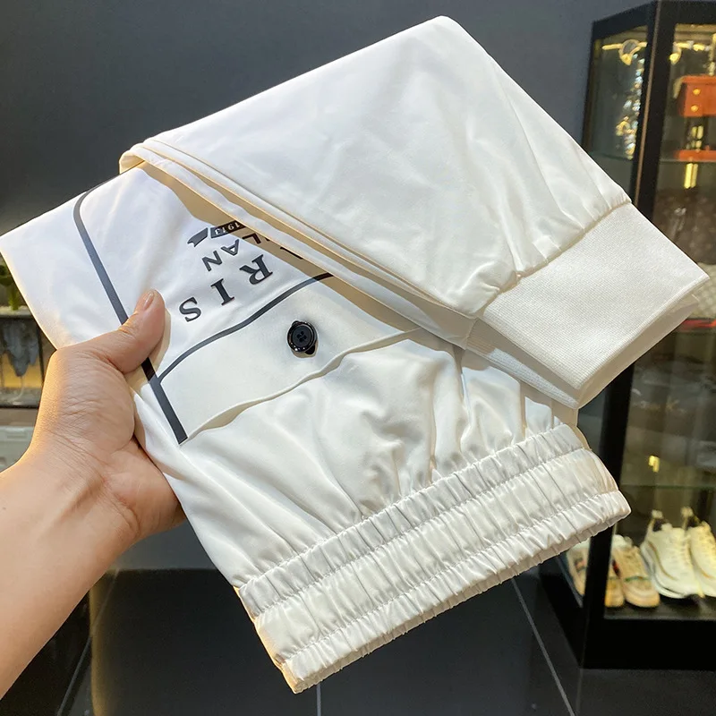 Брюки мужские из вискозы ультратонкие спортивные штаны с девятью разрезами