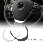 Автомобильные аксессуары Chome серебристый СРЕДНИЙ значок на рулевое колесо отделка Наклейка Обложка для BMW 1 3 серии F20 F30 F34 3GT 320i 328i