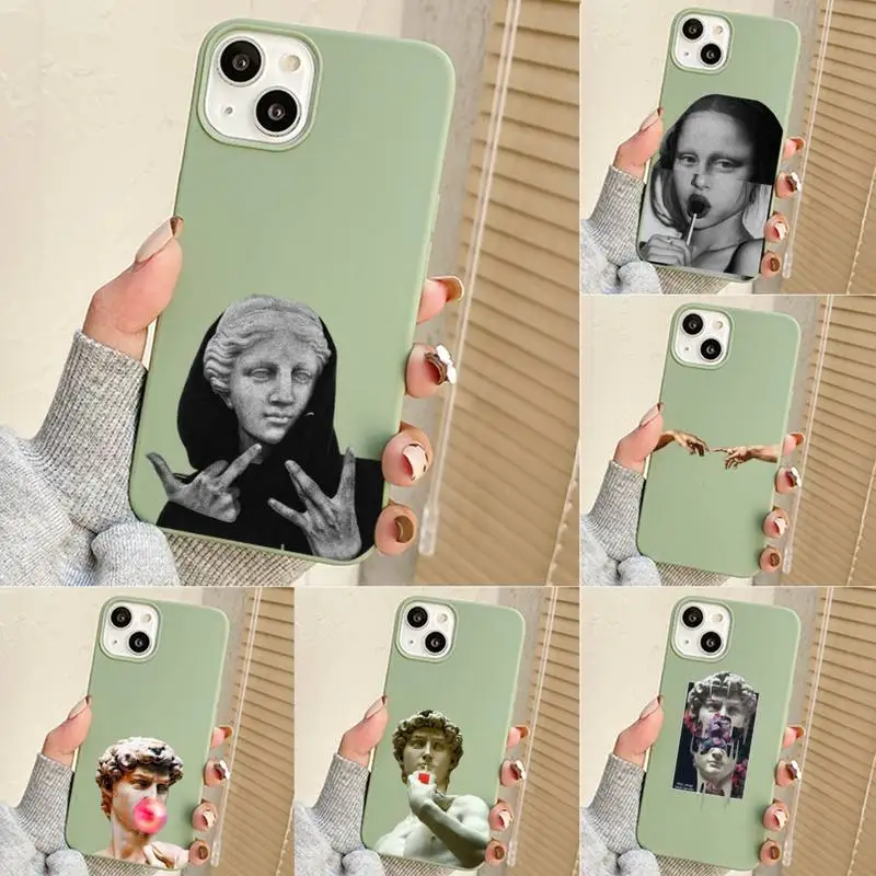 

Art Aesthetic David Mona Lisa Angel Phone Case For Iphone 7 8 Plus X Xr Xs 11 12 13 Se2020 Mini Mobile Iphones 14 Pro Max Case