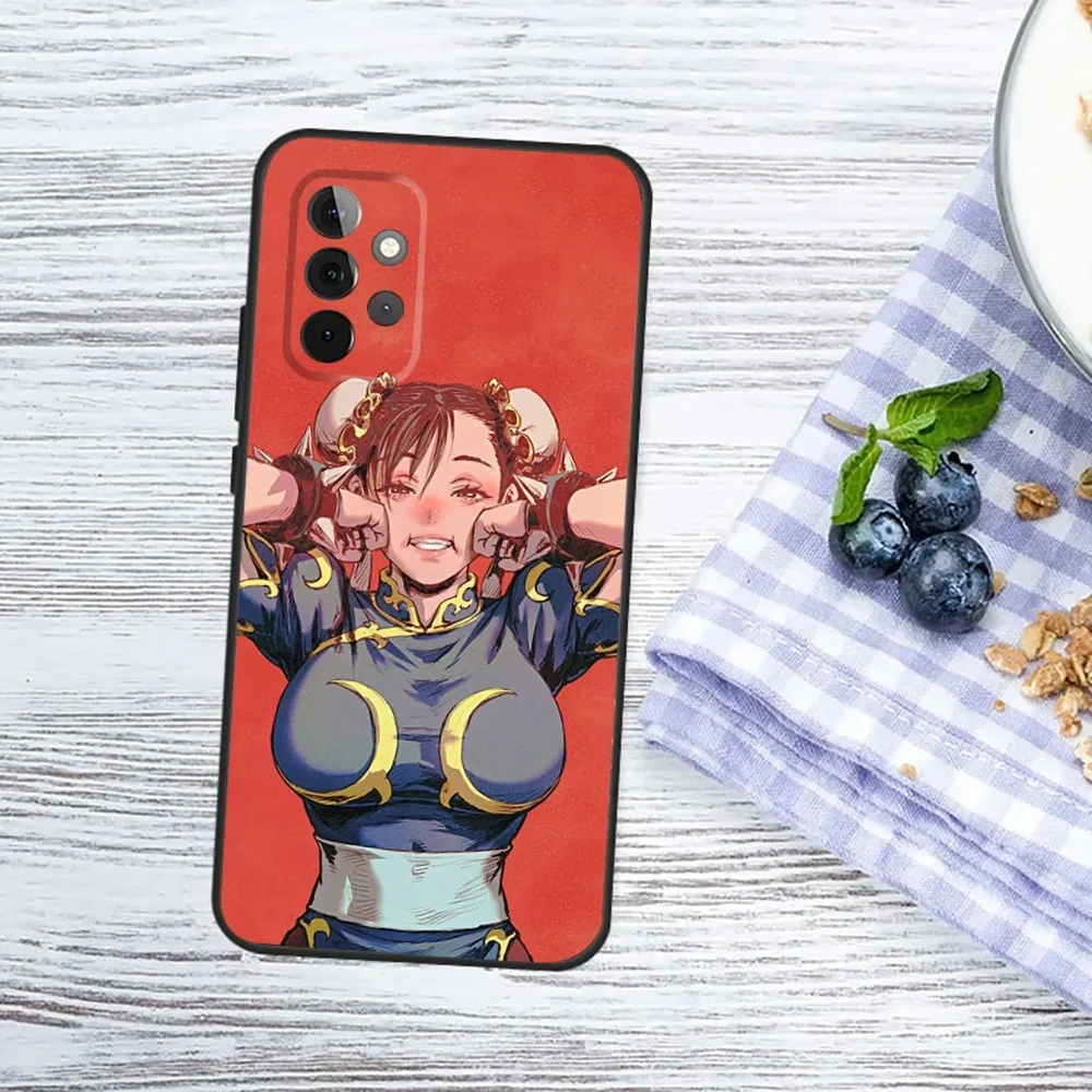 ChunLi S-Street F-Fighter Phone Case For Samsung Galaxy A13 A21s A22 A31 A32 A52 A53 A71 A80 A91 Soft Black Cover