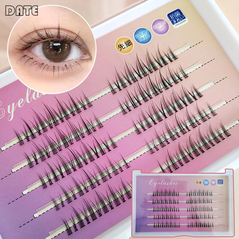 

Накладные ресницы с сегментом резки, 6-12 мм, легкие прививки для макияжа, натуральные комиксные вьющиеся ресницы для девочек, для косплея, пр...