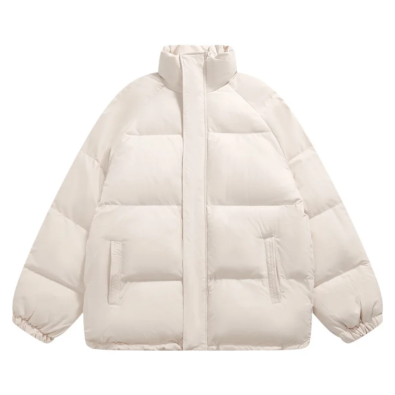 Rainbowtouches Mens Winter Cotton Parka Hip Hop Thicken Warm Down Jackets Casual Loose Coat Unisex Streetwear Japanese Outwear