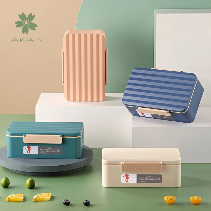 

AKAW Separated Simple Lunch Box Lunch Box Light with Rice -Microwave