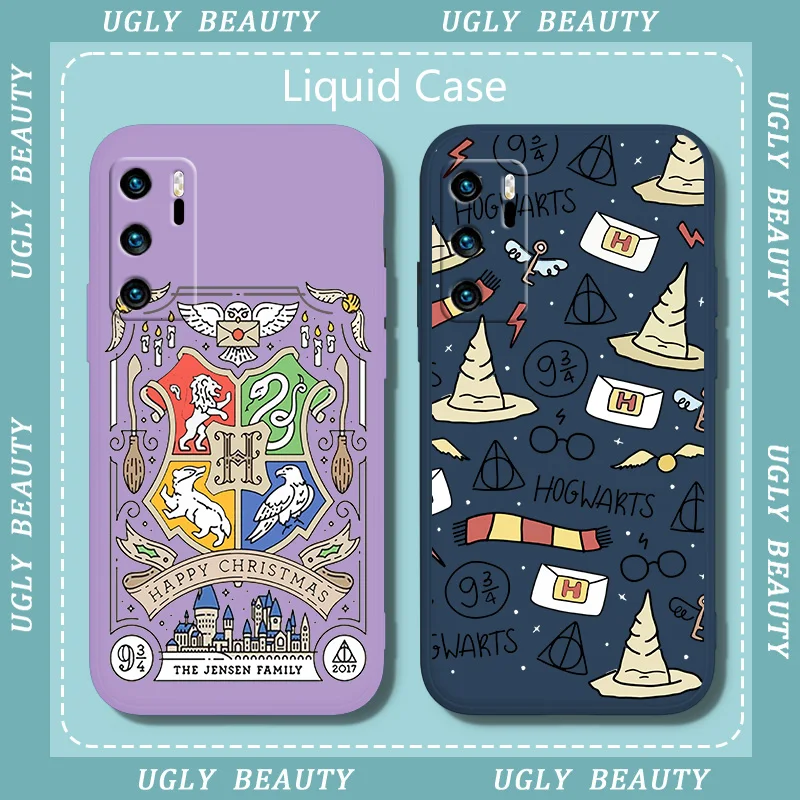 

Art LOGO Potters Wand Harries Phone Case For Huawei P20 P20 PRO LITE 2019 P30 LITE PRO P40 P50 PRO LITE P SMART PLUS Liquid Rope